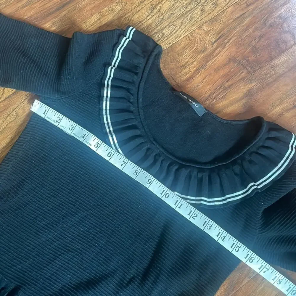 MARC JACOBS Pleated Sweater Dress Black No Size Small S - Picture 12 of 12